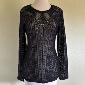 BCBGMax Mesh Black Top